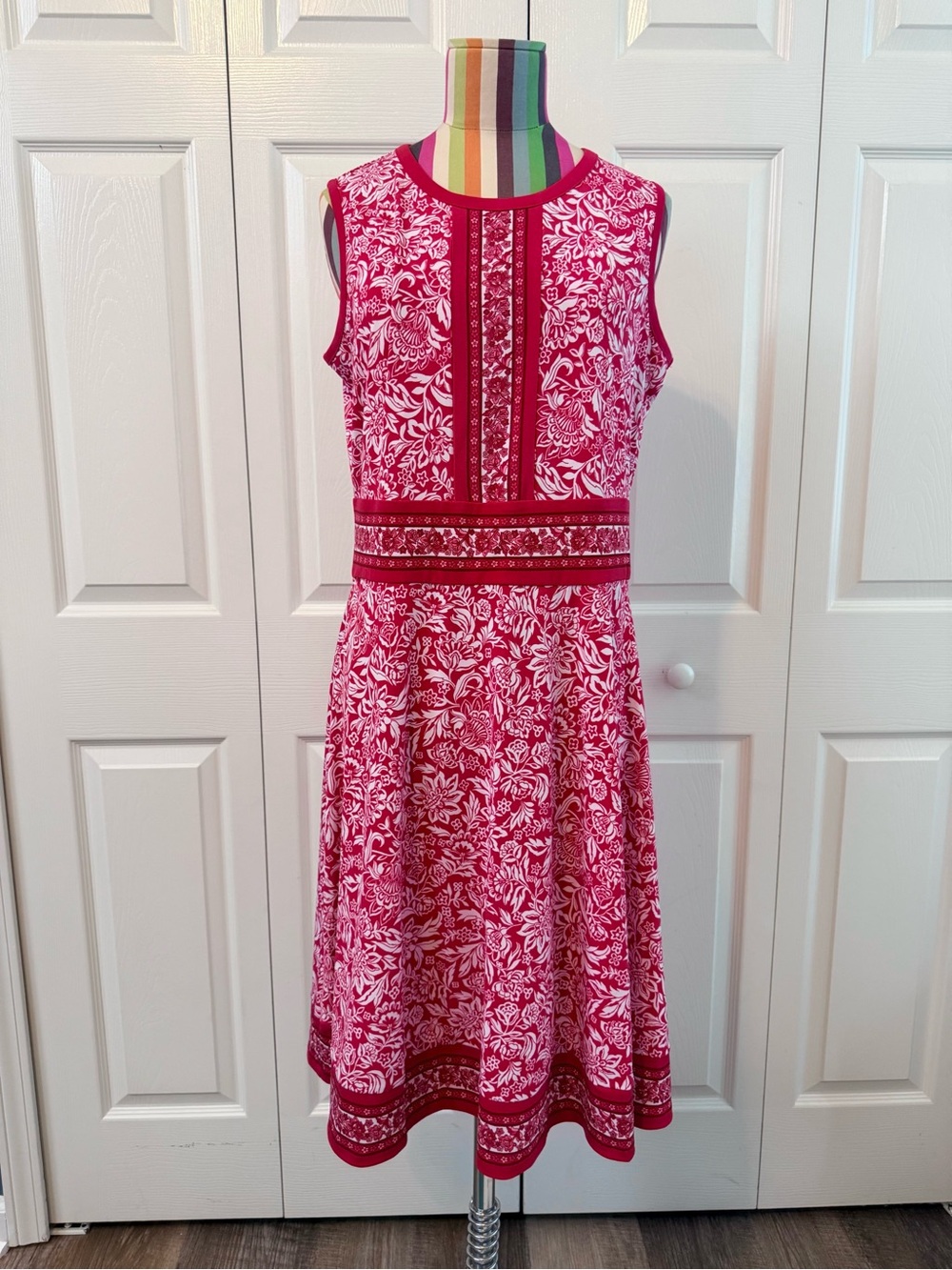 Michael Kors Fuchsia and White Floral Midi Dress